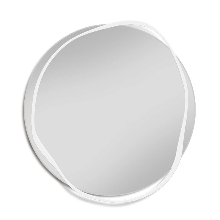 Lustro Banda LED – tafla Opti White z białą nieregularną ramą, Giera Design